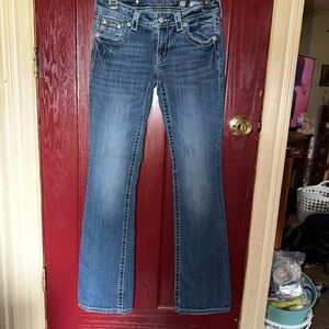 Miss Me Blue Flared Wide-Leg Jeans